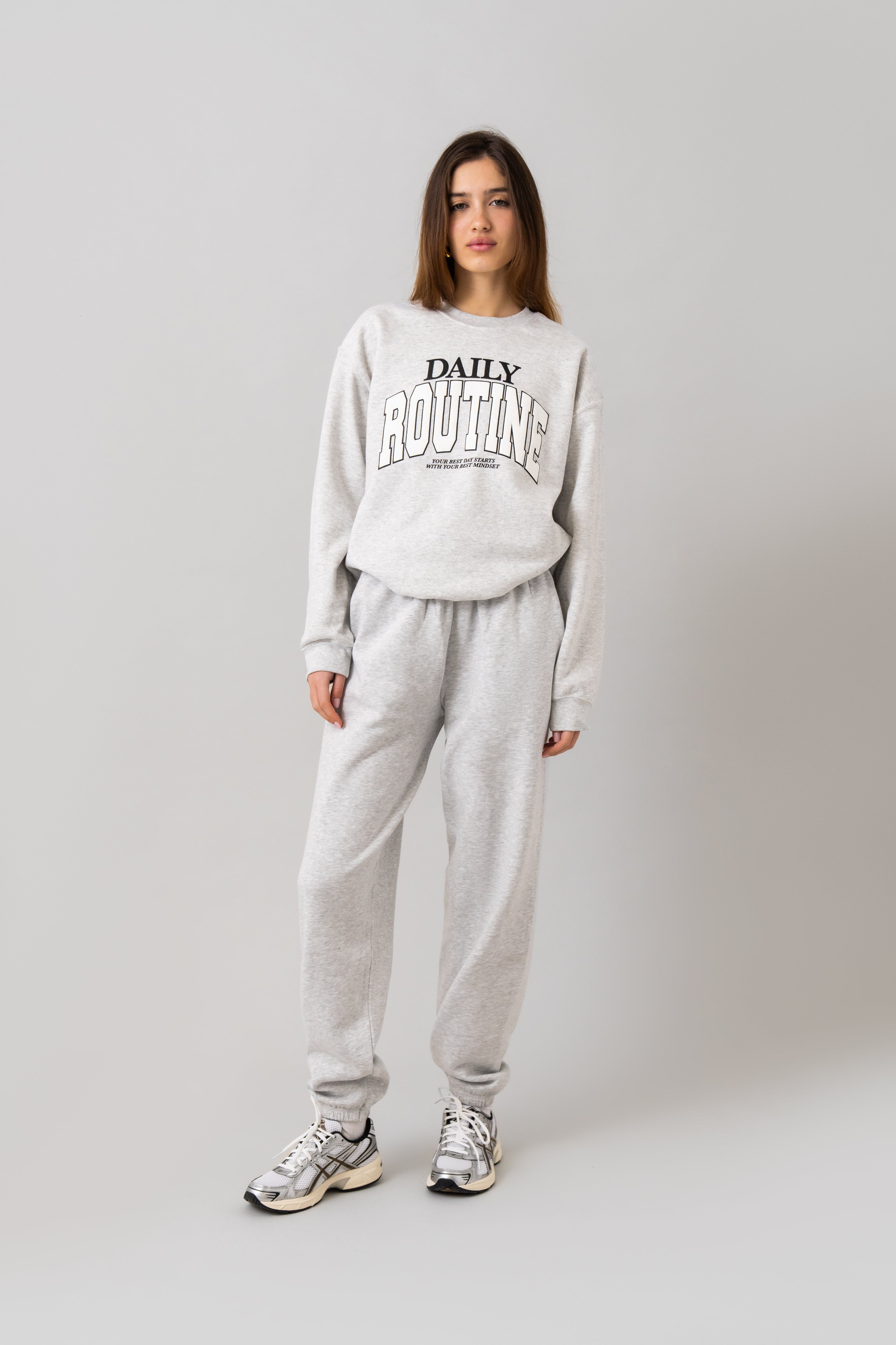 Ash Grey Joggers Girl Knows All