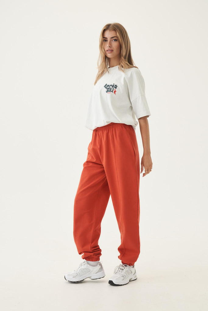 Discover Womens Red Hotchilly Joggers with White Stripe